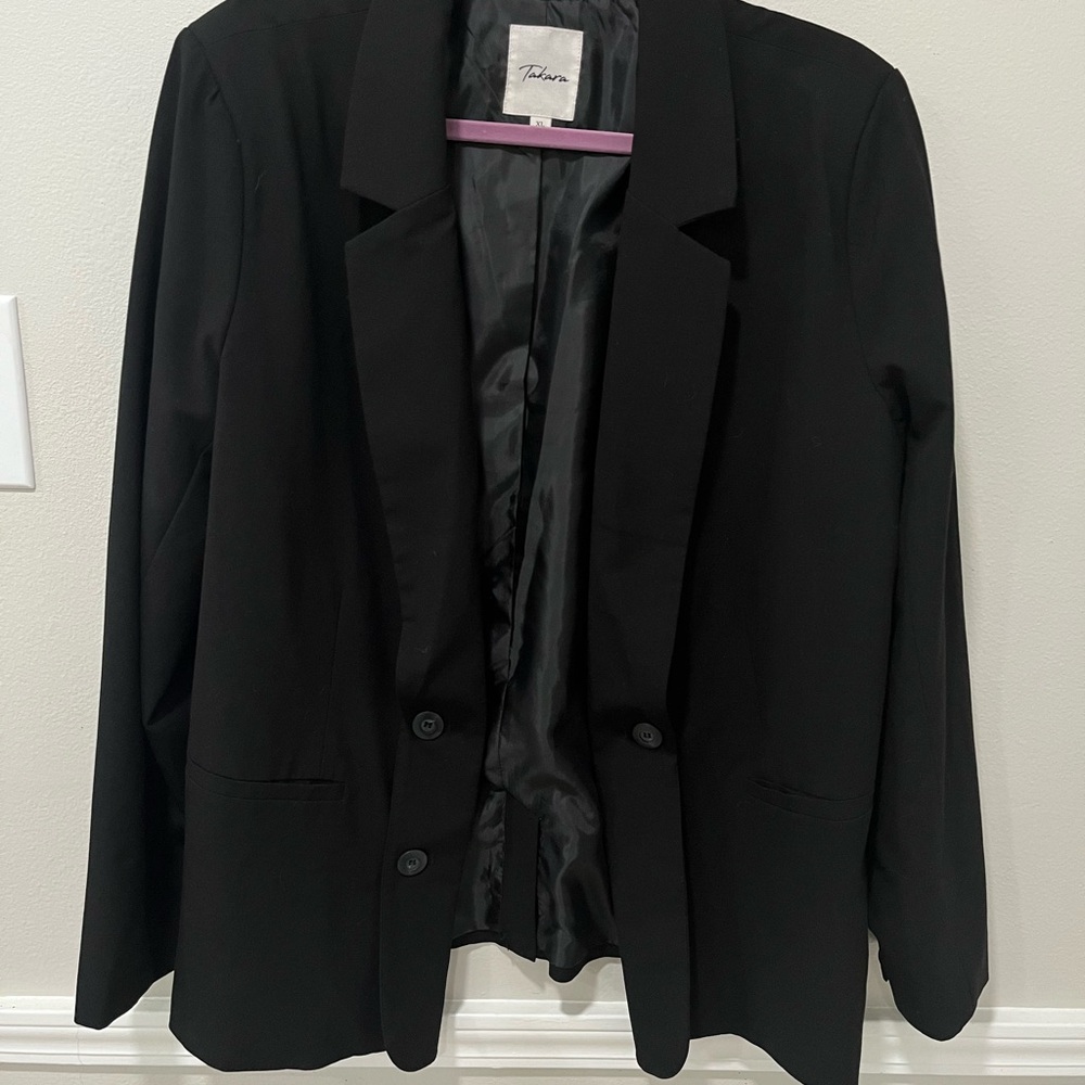 Tahari Black Blazer Classic Suit Jacket